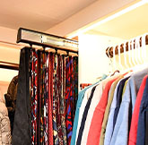 CTA-Tie Rack white custom closet with cabinet drawers